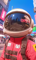 someone in space suits wearing a helmet and goggles
