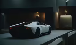 a car sitting on a table in a room with candles