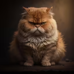 an orange and white cat is sitting on a table