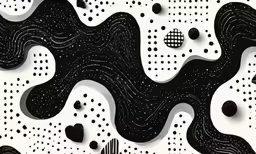 black and white artwork with small black dots