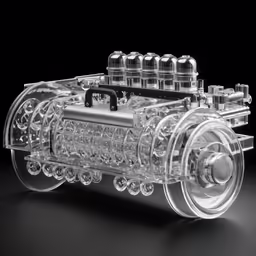 a close up view of the engine for a model
