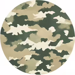 the circular green camouflage painting shows an abstract design