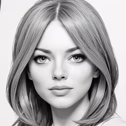 a blonde woman with shoulder length hair and long eyelashes