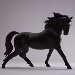 a horse is shown on a white surface