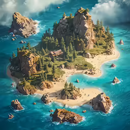 an island that has a lot of trees on it