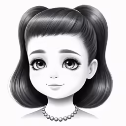 the digital portrait of a woman in black and white