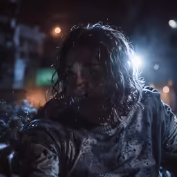 a man riding a motorcycle in the rain