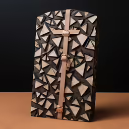 a wooden box with a cross on top