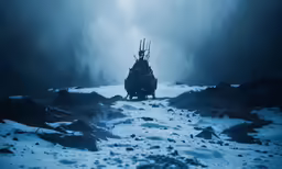 an eerie scene is pictured in this image