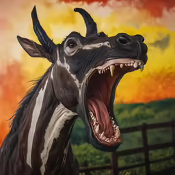 a painting of a zebra with an open mouth