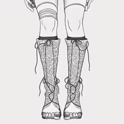 an illustration of womens legs with lace on them