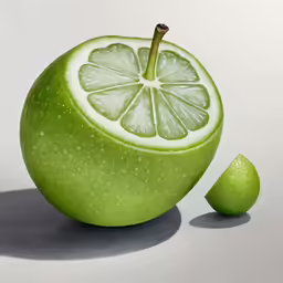 there is a lime shaped like an apple