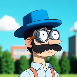 a cartoon that looks like it has large googly eyes
