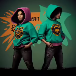 the two girls wear hoodies with each other