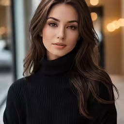 a woman is shown posing for a photo
