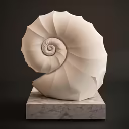 an object that is white with a large shell inside