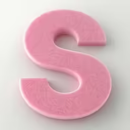 a pink number is placed on a white background