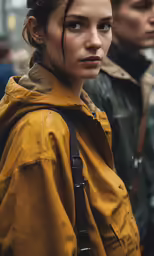 a young woman with dreadlocks stands with other young people