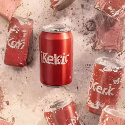 a group of coca cola cans sitting in the dirt