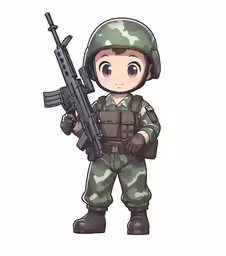 an animated army man holding a gun
