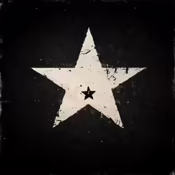 a white star sitting on top of a black surface