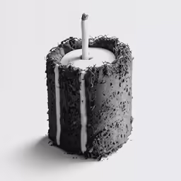 a candle with a lit candle holder in it