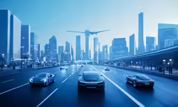 an animated photo of a city street in the late evening