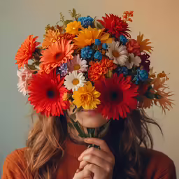 a girl wearing a flower crown for her head