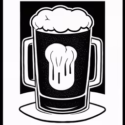 a picture of a beer mug on a plate