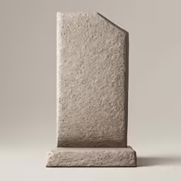 an old stone monument with a white background