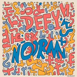 a tyclic type poster with different colored letters