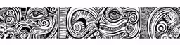 three lines that have various designs in black and white