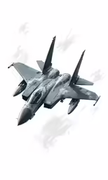 a fighter jet flying high up into the sky