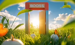 a sign with an easter message in the grass