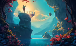 a man standing on a bridge and looking at the sky