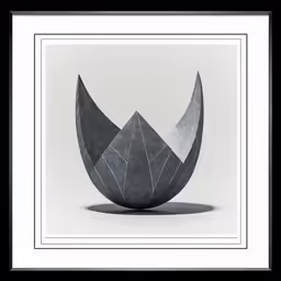 a black and white photograph of an abstract vase