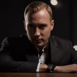 a man in a suit posing for the camera
