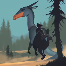 the girl rides a horse by trees