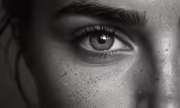 a man with freckled hair and a long lashes