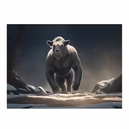 a giant polar bear walking on some ice