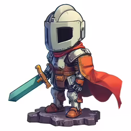 the little knight is ready to battle