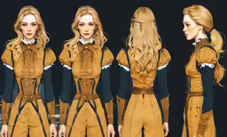 four different images of woman with blonde hair
