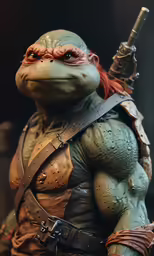 a close - up of the action figure of teenage mutant, which appears to be from the ninja movie