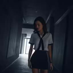 an image of a girl in the hallway