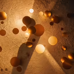a room that has some circles on it