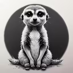 a meerkat sitting on top of a round table
