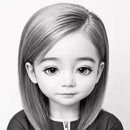 a little girl is wearing black clothing and is looking into the camera