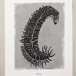 an animal art work of an insect with long, curved legs