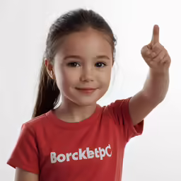 a little girl is giving a thumbs up