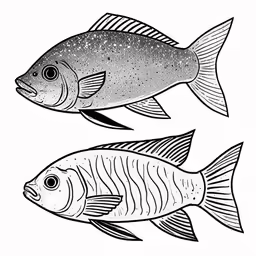 two fish that are standing in the water